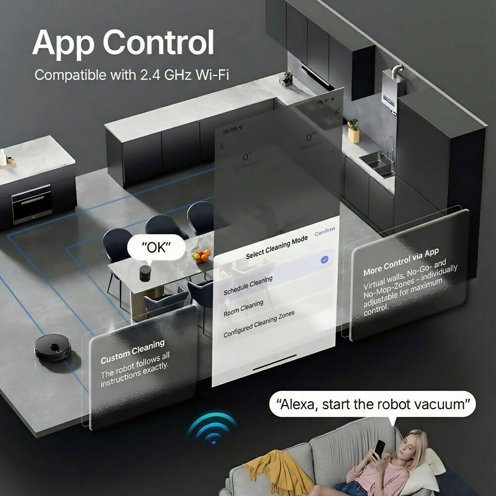 Robot Vacuum V8 Pro – Fully Automatic Cleaning with Mopping Function, Intelligent Navigation & App Control